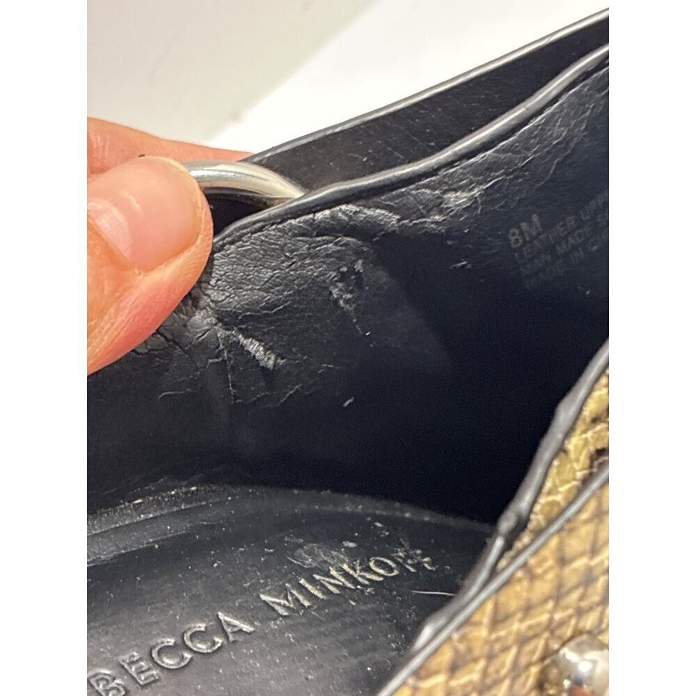 Rebecca Minkoff Shoes Womens Sallest Too studded Block Heel Mules snake size 8 - Picture 10 of 10